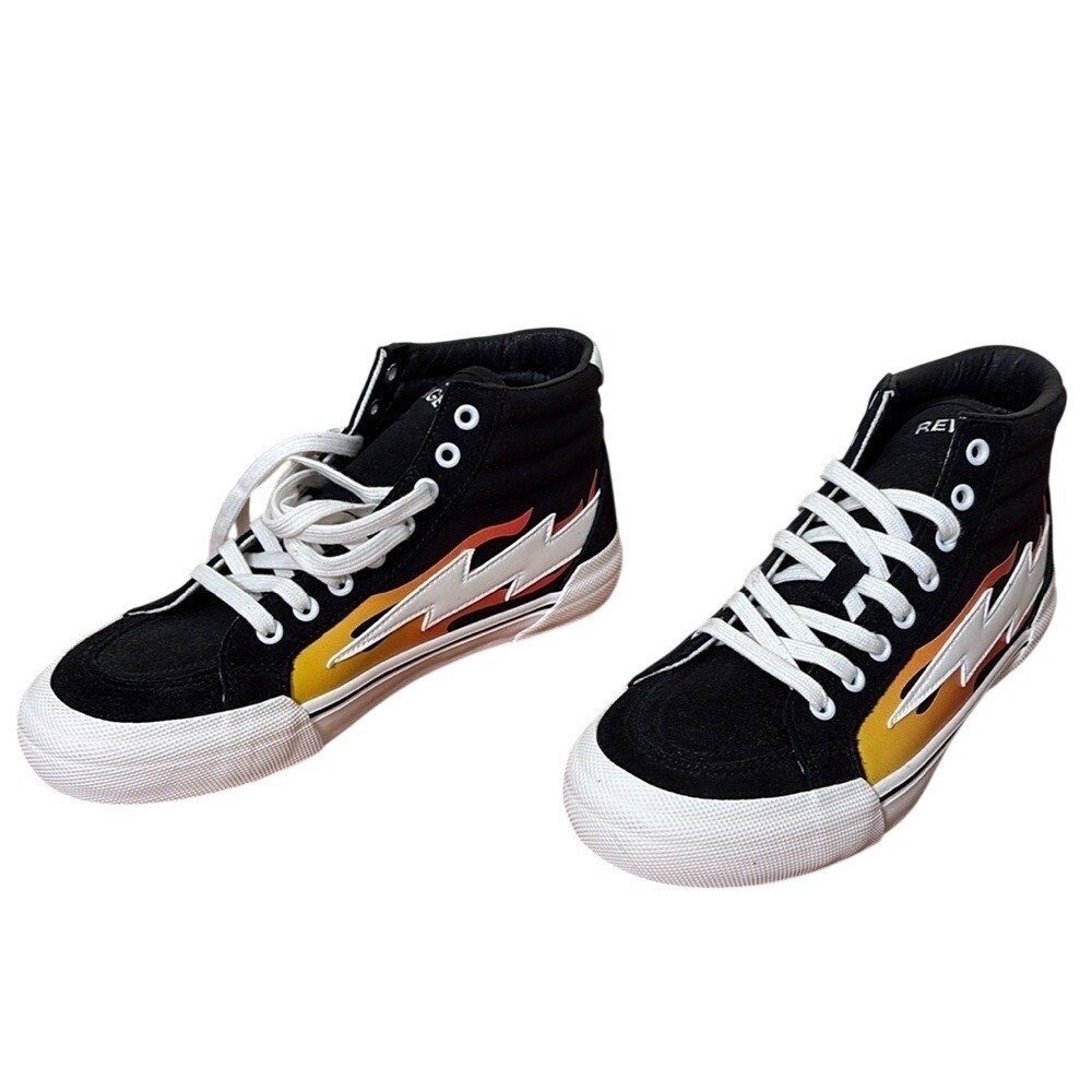 Revenge x Storm Vol 2 High Top Black Flame Lightning Bolt Sneakers Men's 8 NWOB‎
